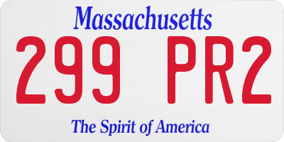 MA license plate 299PR2