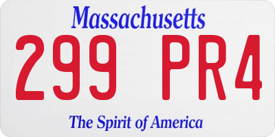MA license plate 299PR4