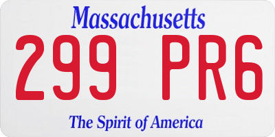MA license plate 299PR6