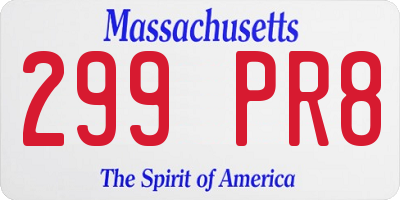 MA license plate 299PR8
