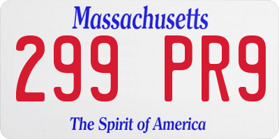 MA license plate 299PR9