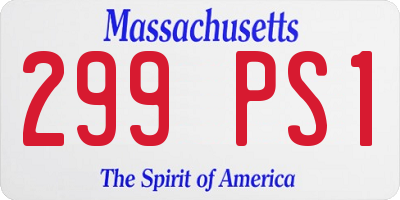 MA license plate 299PS1