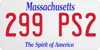 MA license plate 299PS2