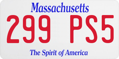 MA license plate 299PS5