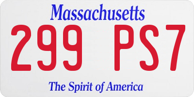 MA license plate 299PS7