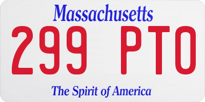 MA license plate 299PT0