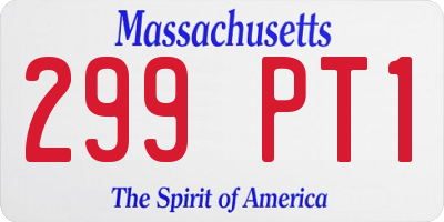 MA license plate 299PT1