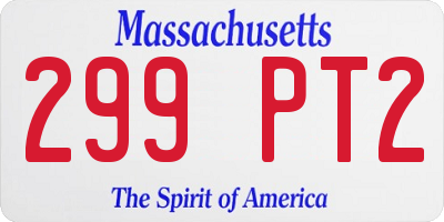 MA license plate 299PT2