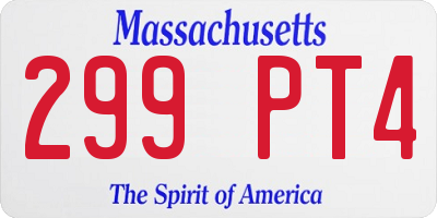 MA license plate 299PT4