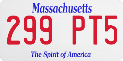 MA license plate 299PT5