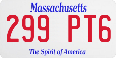 MA license plate 299PT6