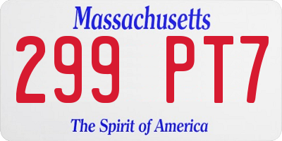 MA license plate 299PT7