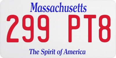 MA license plate 299PT8