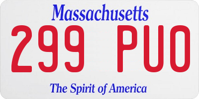 MA license plate 299PU0
