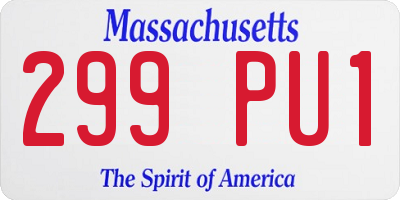 MA license plate 299PU1