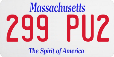 MA license plate 299PU2
