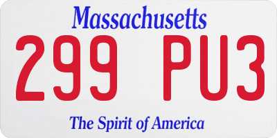 MA license plate 299PU3
