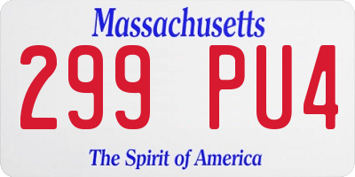 MA license plate 299PU4