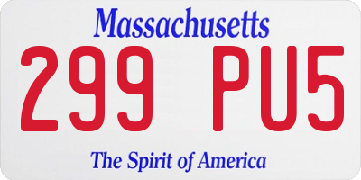 MA license plate 299PU5