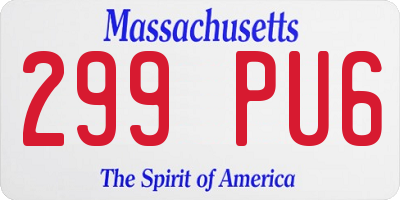 MA license plate 299PU6