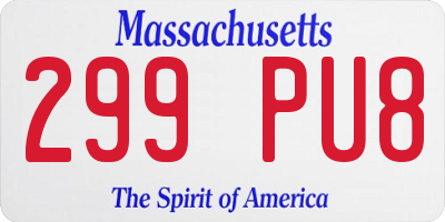 MA license plate 299PU8