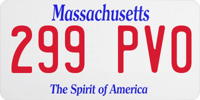 MA license plate 299PV0