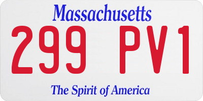MA license plate 299PV1