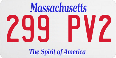 MA license plate 299PV2
