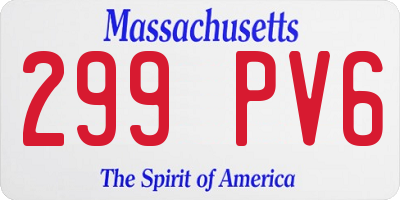MA license plate 299PV6