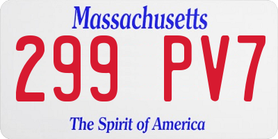 MA license plate 299PV7
