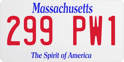 MA license plate 299PW1