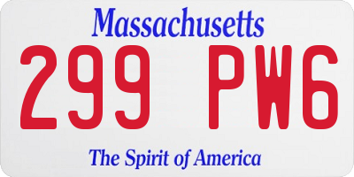 MA license plate 299PW6