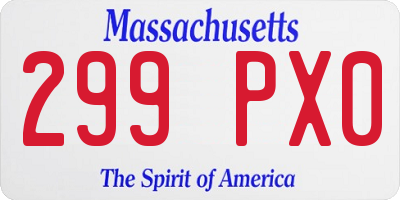 MA license plate 299PX0