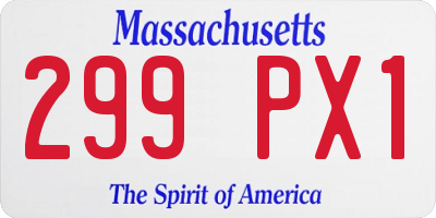 MA license plate 299PX1