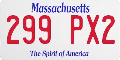 MA license plate 299PX2