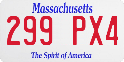 MA license plate 299PX4
