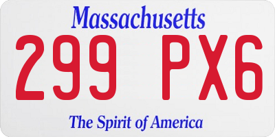 MA license plate 299PX6