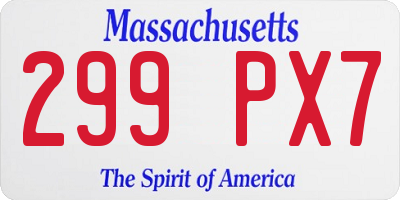 MA license plate 299PX7