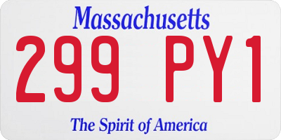 MA license plate 299PY1