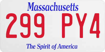 MA license plate 299PY4