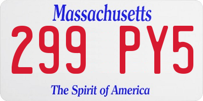 MA license plate 299PY5