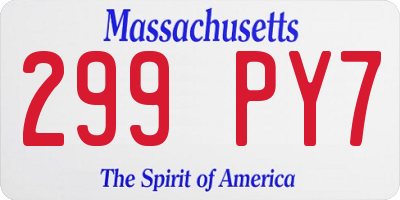 MA license plate 299PY7