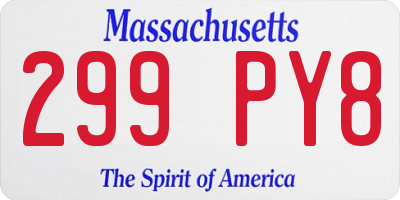 MA license plate 299PY8