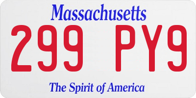 MA license plate 299PY9