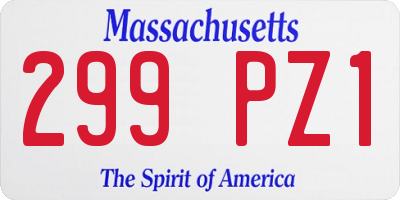 MA license plate 299PZ1