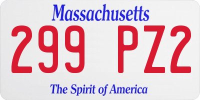 MA license plate 299PZ2