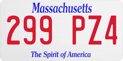 MA license plate 299PZ4