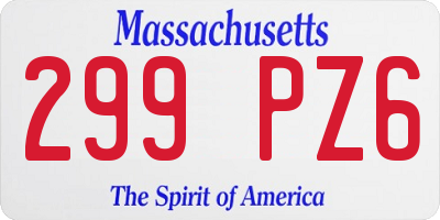 MA license plate 299PZ6