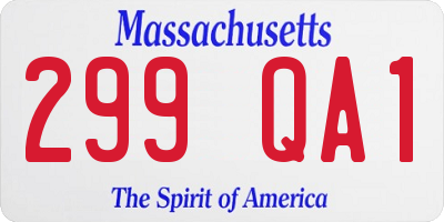 MA license plate 299QA1