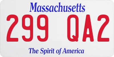 MA license plate 299QA2